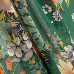 Gaze Poliéster Verde Jardim Flor - Ribes y Casals