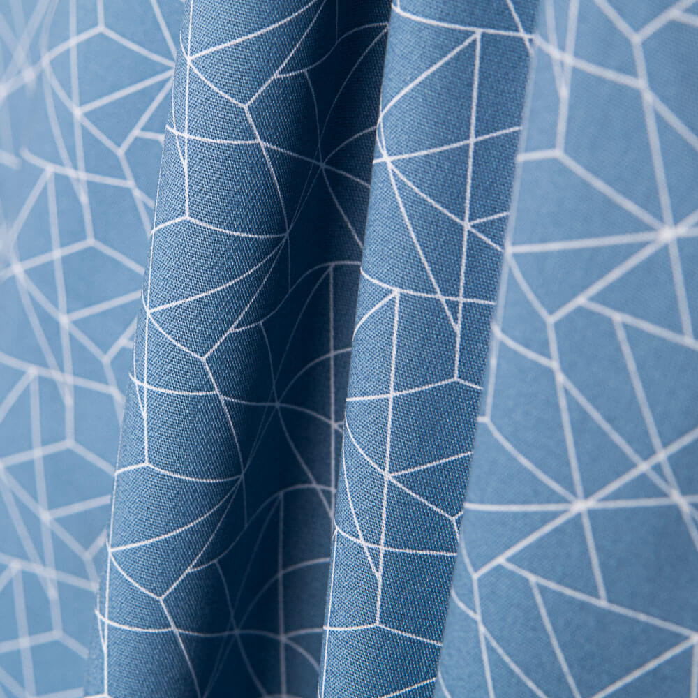 Popelín Pictograma Azul Denim - Ribes y Casals