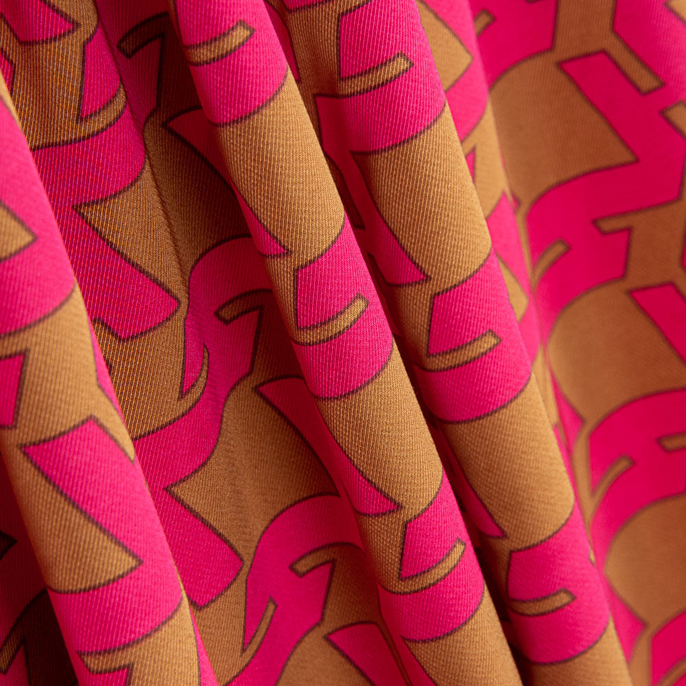 Viscose Estampado Geométrico Fucsia - Ribes y Casals