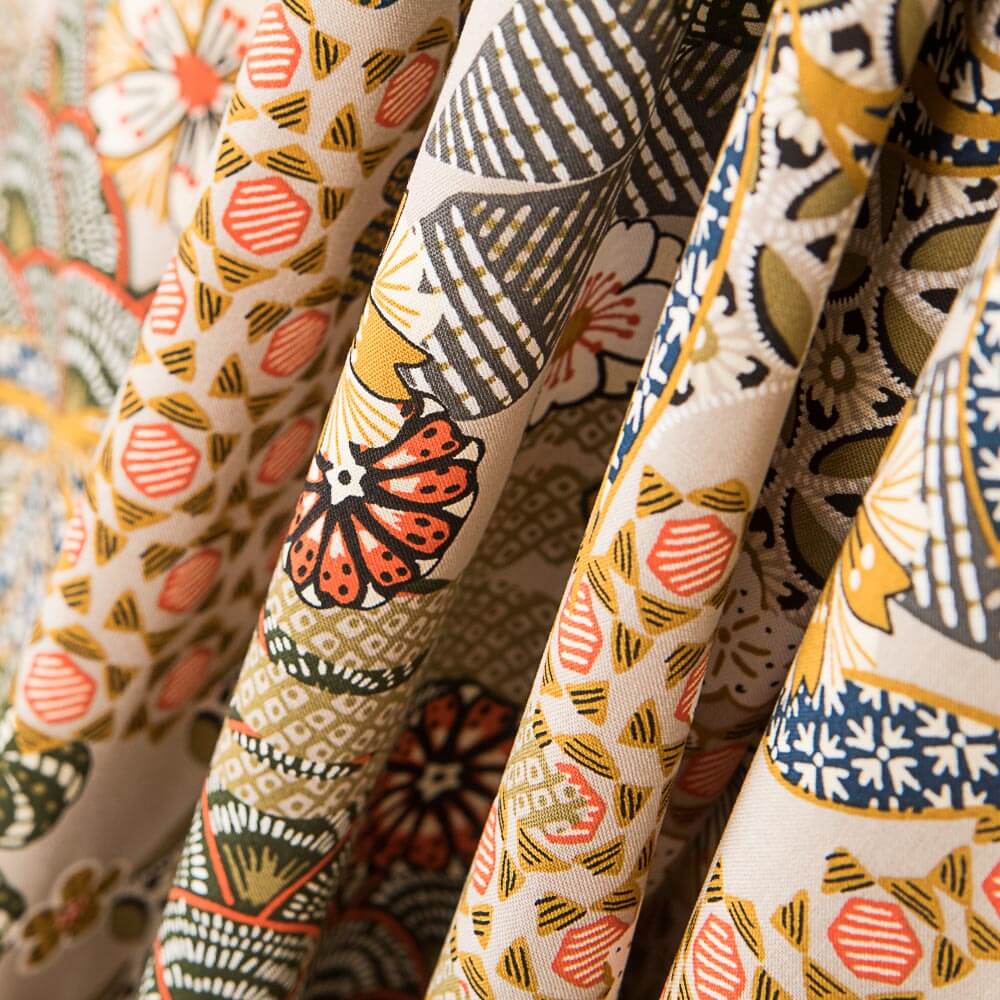 Popeline Viscose Patch Bege - Ribes y Casals