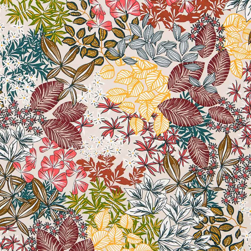 Popeline Viscose Tropical Bege - Ribes y Casals