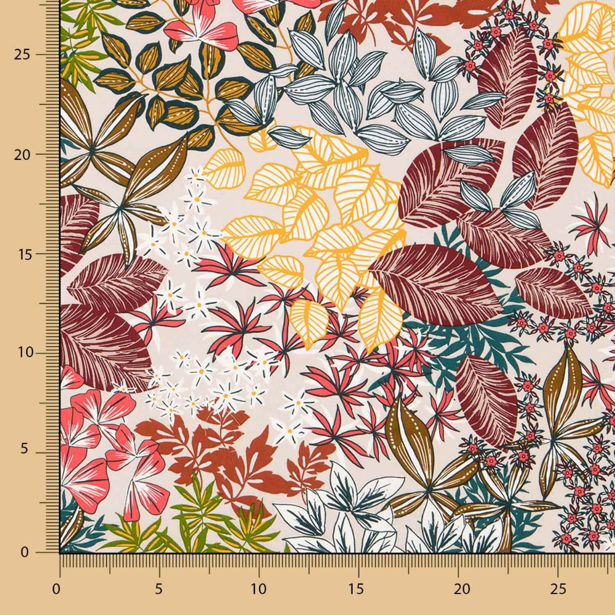 Popeline Viscose Tropical Bege - Ribes y Casals