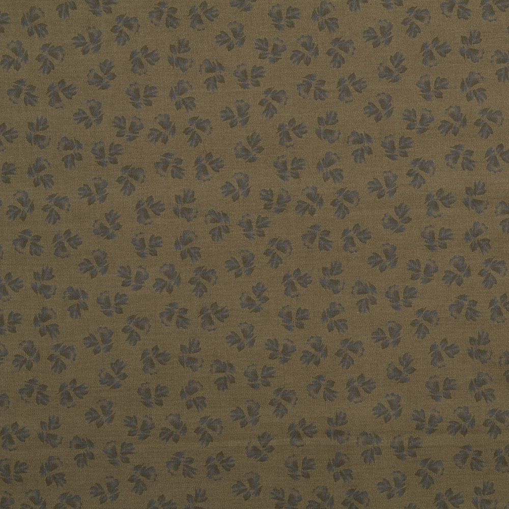 Bombazina Algodão Flor Cáqui - Ribes y Casals