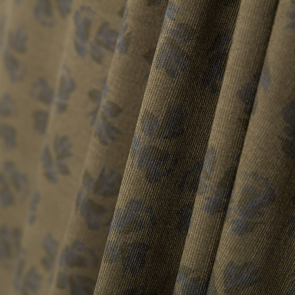 Bombazina Algodão Flor Cáqui - Ribes y Casals