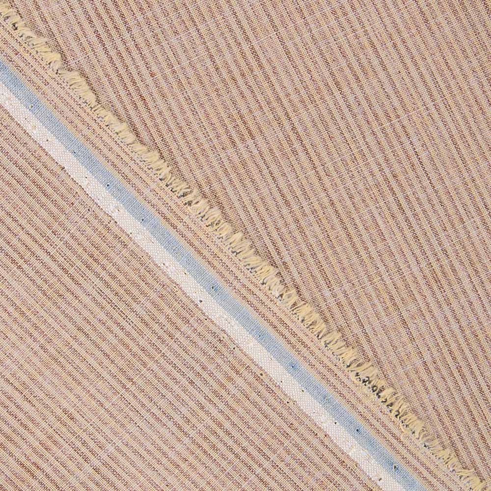 Tecido Alfaiate Rami Riscas Bege - Ribes y Casals