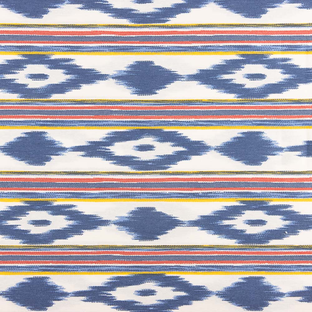 Tecido Estampa Maiorquina Tricolor Azul - Ribes y Casals