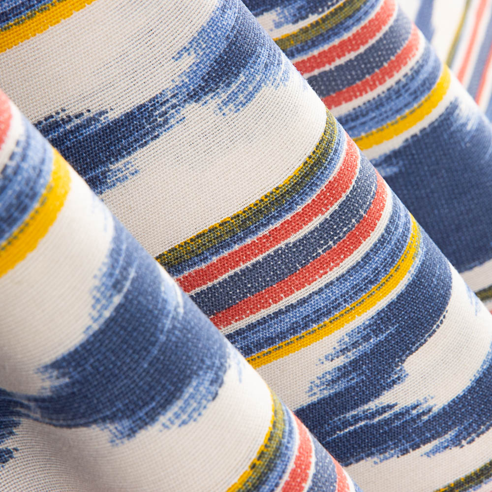 Tecido Estampa Maiorquina Tricolor Azul - Ribes y Casals