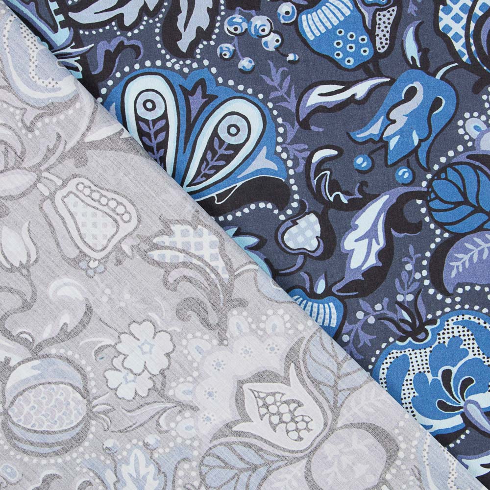 Tecido Liberty Maxi Estampado Azul - Ribes y Casals