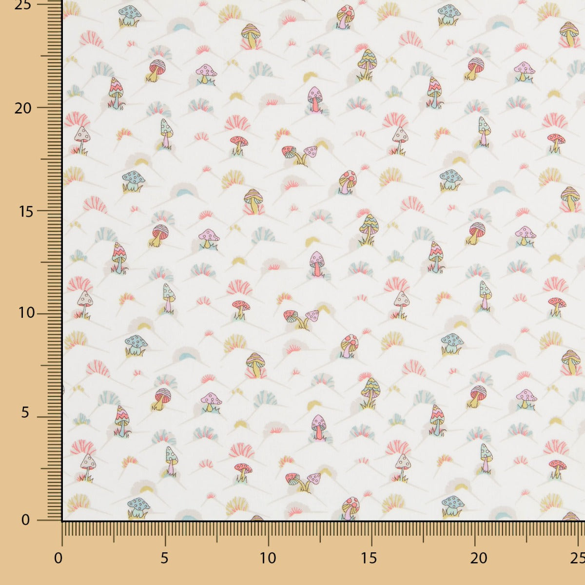 Tecido Liberty Cogumelos Branco - Ribes y Casals