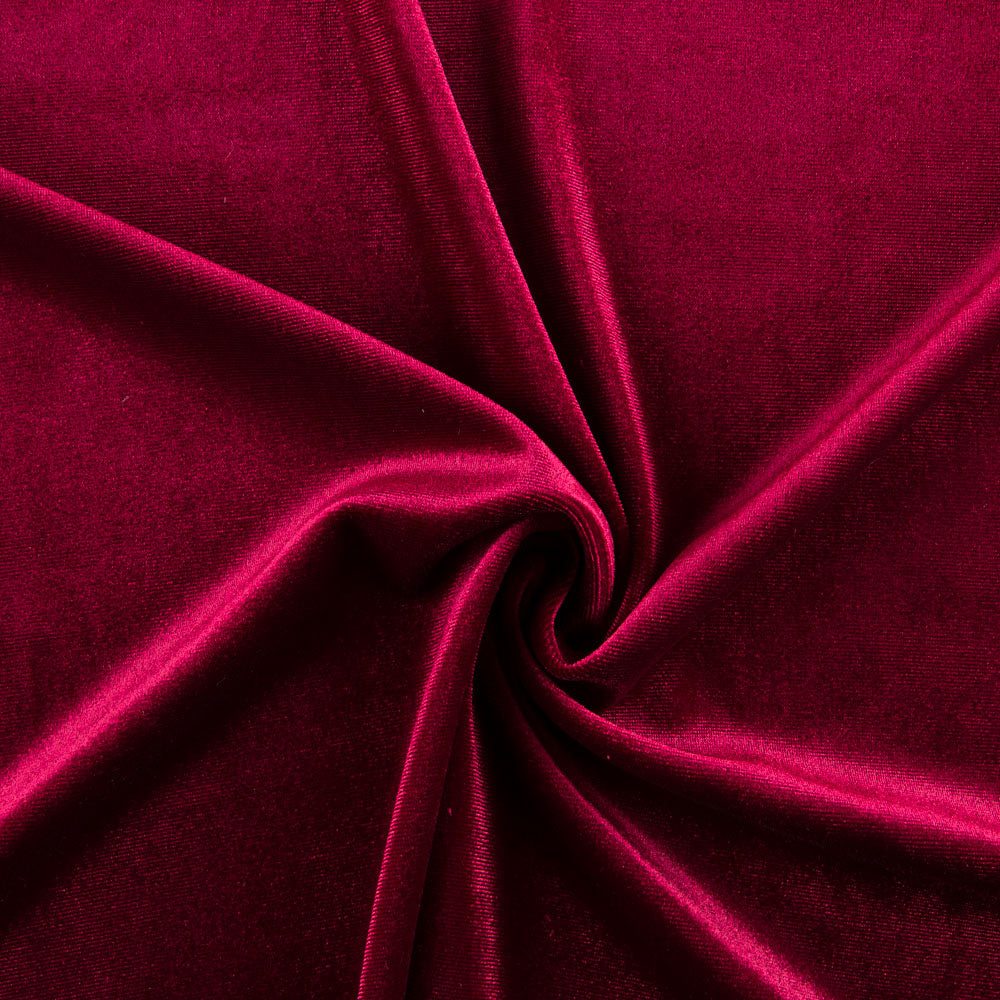 Retal Tela Lycra Terciopelo Granate 90x150 cm - Ribes y Casals