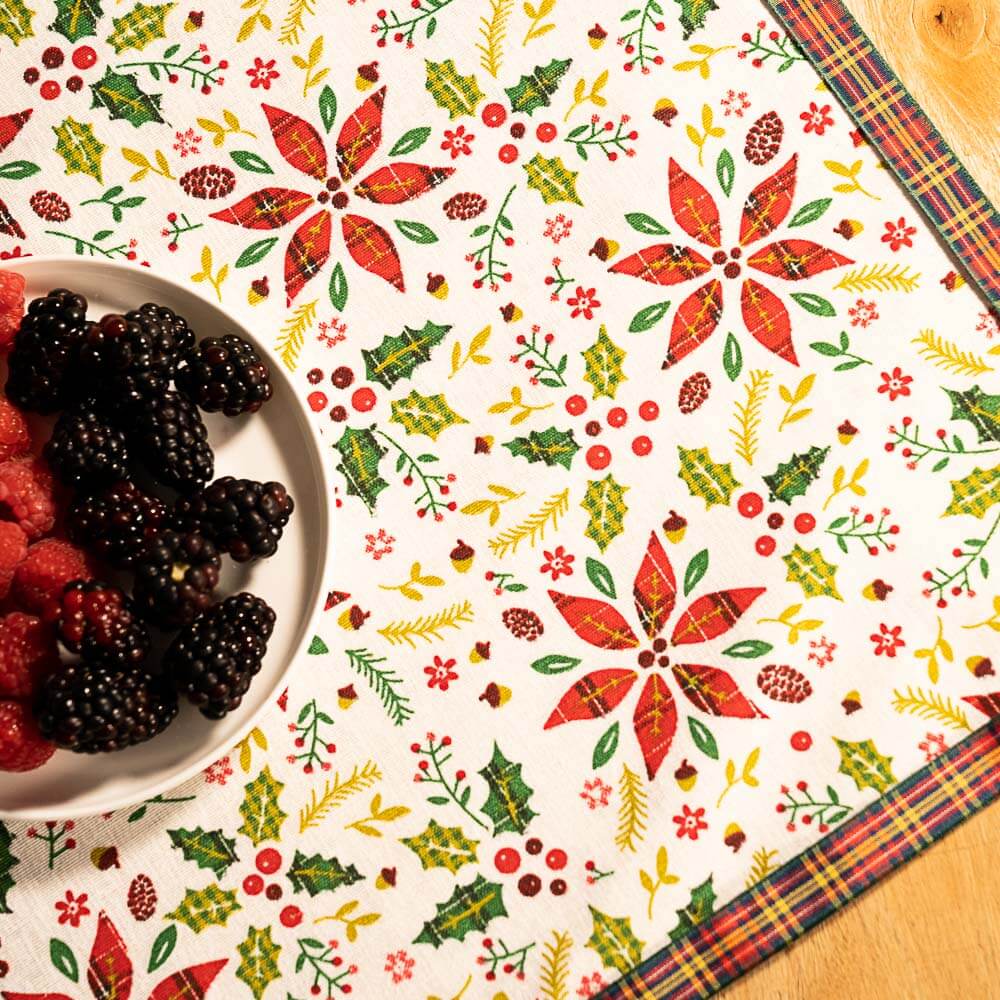 Toalha de mesa Christmas Flor Páscoa Branca - Ribes y Casals