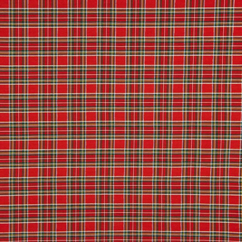 Tela Mantel Tartán Mini Rojo Lurex - Ribes y Casals