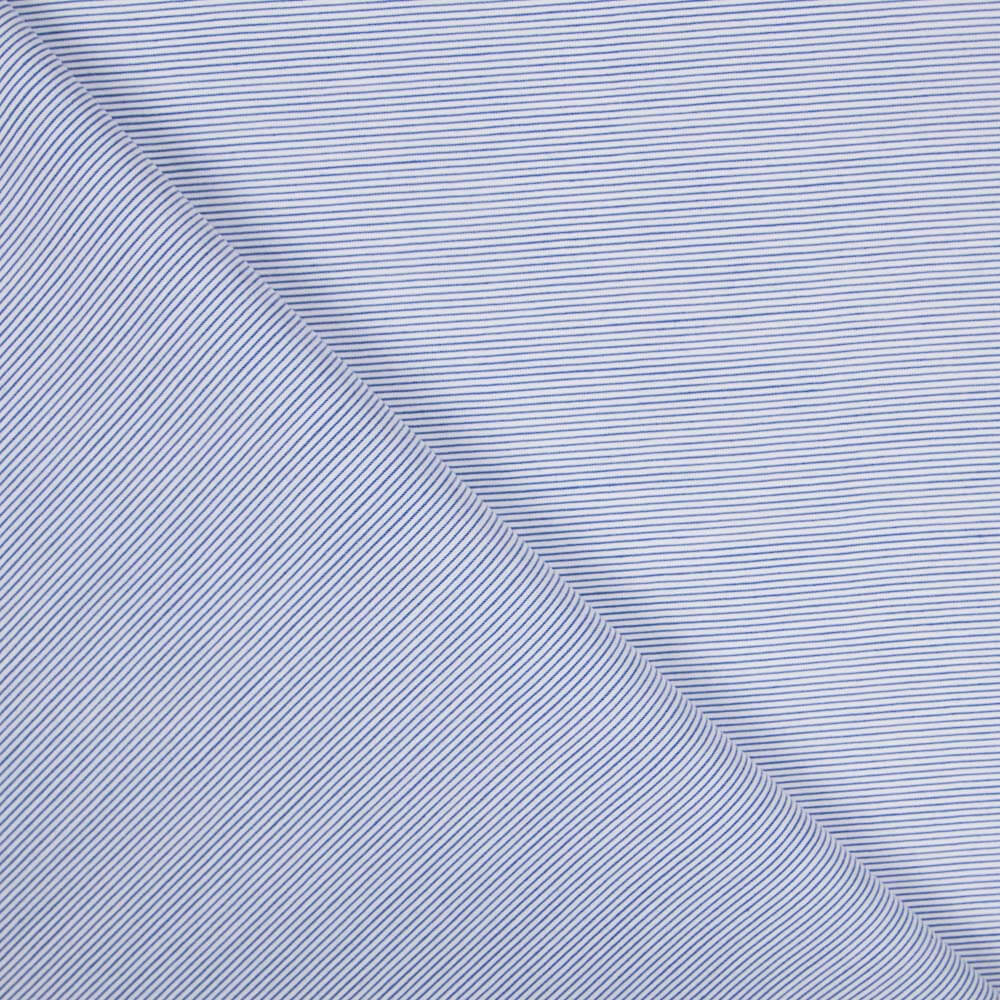 Popeline Spandex Algodão Mil Listras Azul - Ribes y Casals