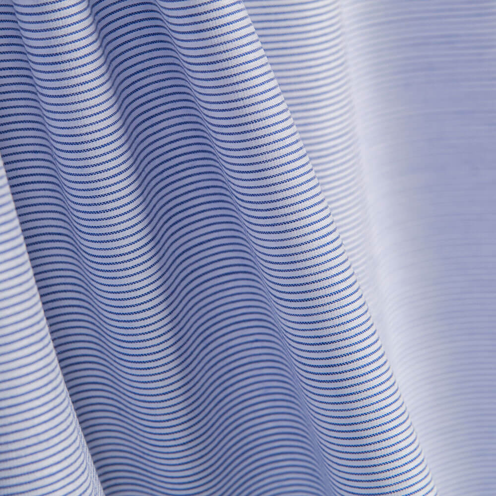 Popeline Spandex Algodão Mil Listras Azul - Ribes y Casals