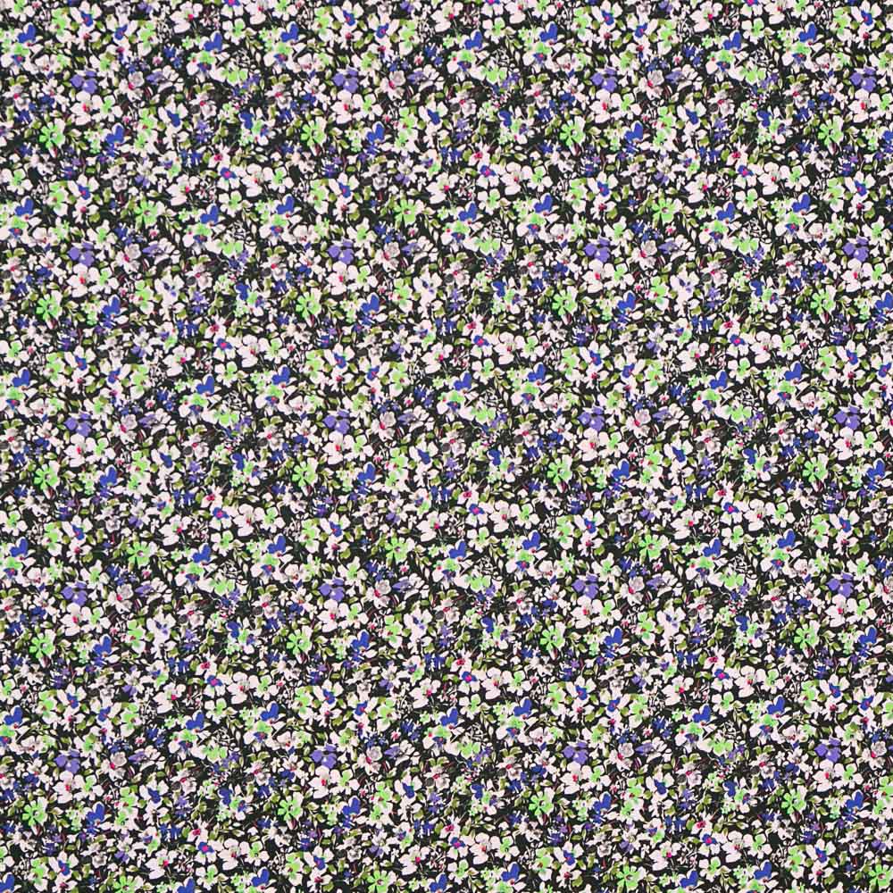 Tecido de Poliéster Spandex Flores Malva - Ribes y Casals