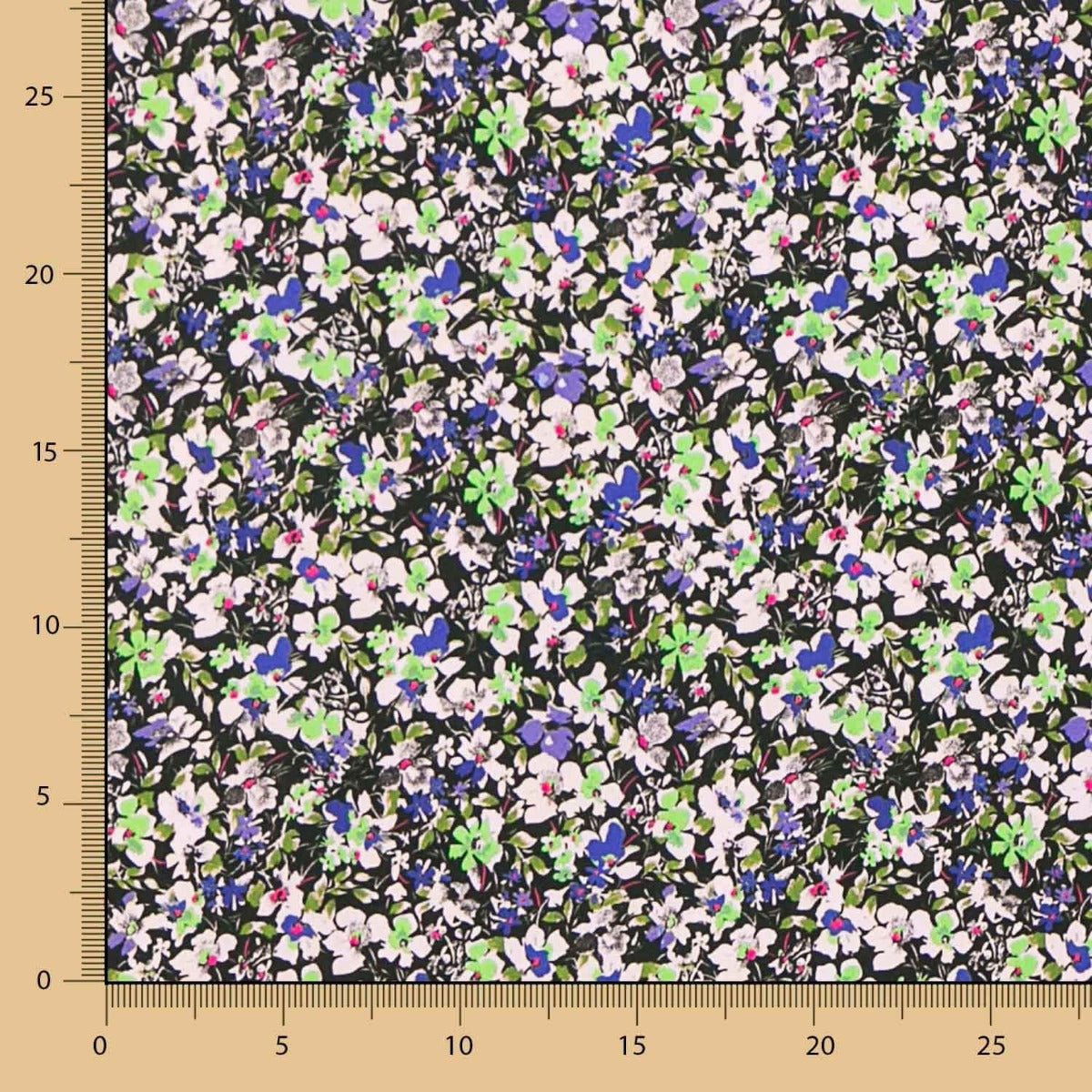 Tecido de Poliéster Spandex Flores Malva - Ribes y Casals