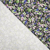 Tecido de Poliéster Spandex Flores Malva - Ribes y Casals