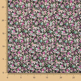 Tecido de Poliéster Spandex Flores Fúcsia - Ribes y Casals