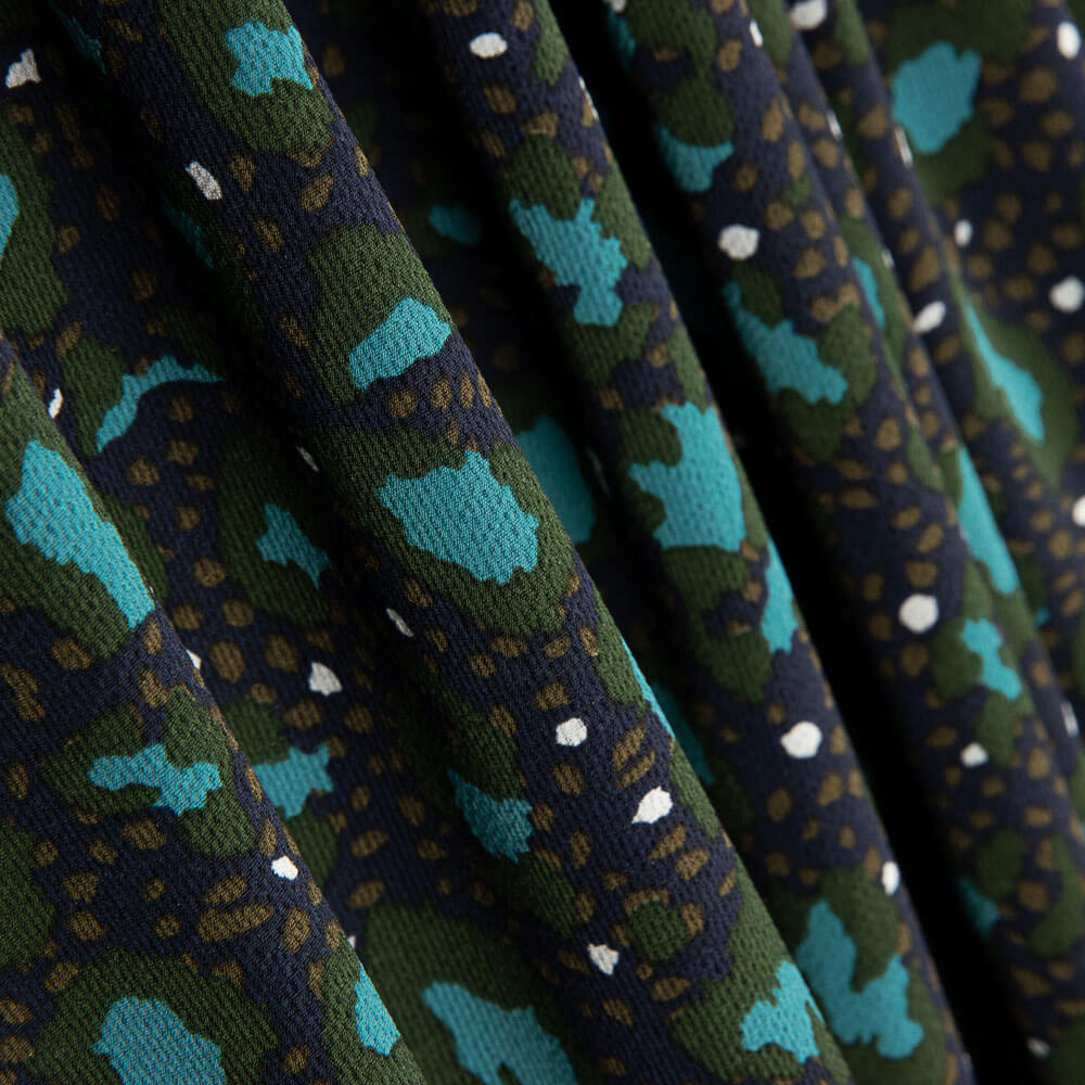 Retal Crep Poliéster Animal Print Verde Musgo 55x140 cm - Ribes y Casals