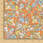 Cetim Mate Floral Laranja - Ribes y Casals