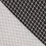 Popeline Viscose Correntes Preto - Ribes y Casals