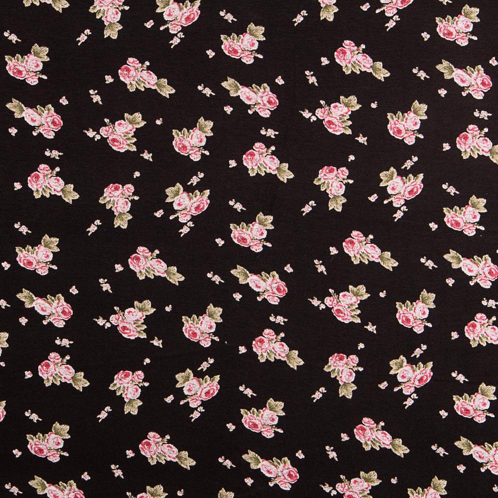 Malha Jersey Mini Cretonne Preto - Ribes y Casals