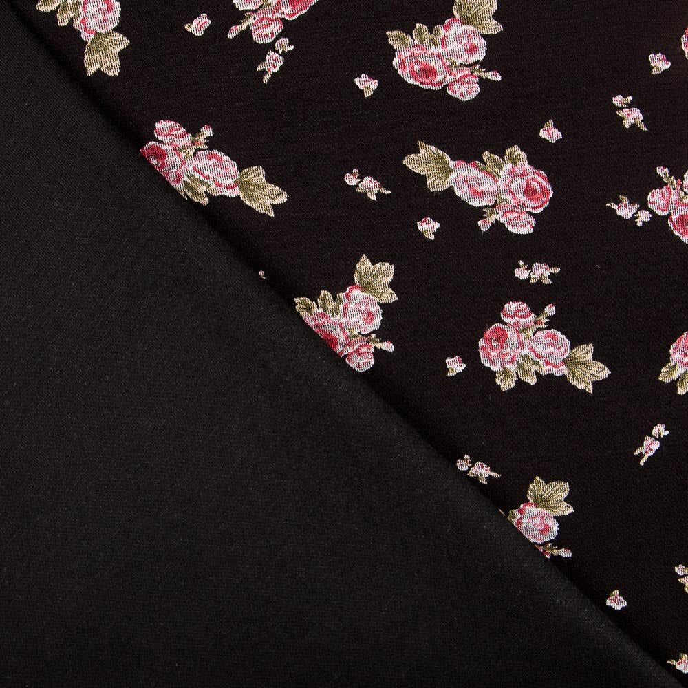 Malha Jersey Mini Cretonne Preto - Ribes y Casals