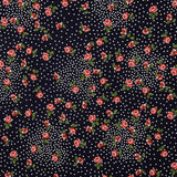 Crepe Viscose Bolinhas Rosas Vermelhas - Ribes y Casals
