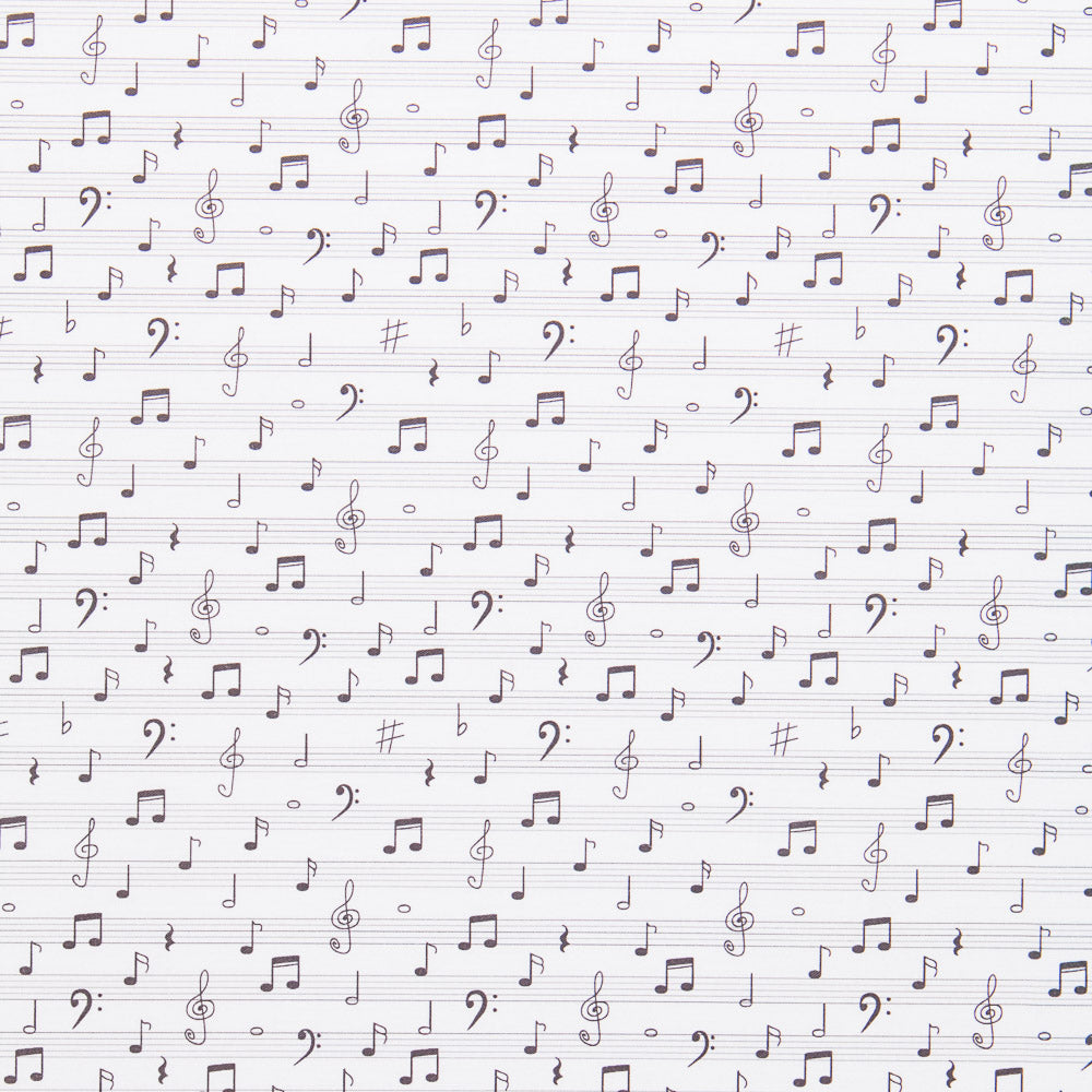 Retal Popelín Algodón Notas Musicales 90x140 cm - Ribes y Casals