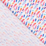 Popelina Algodão Penas Fúcsia - Ribes y Casals