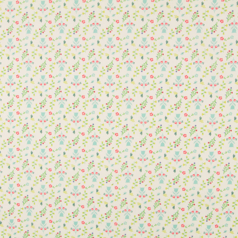 Algodão Popeline Ramos Verde - Ribes y Casals