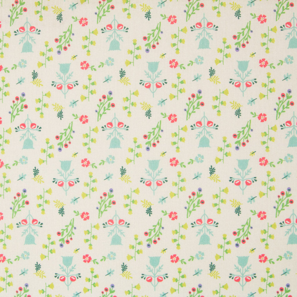 Algodão Popeline Ramos Verde - Ribes y Casals