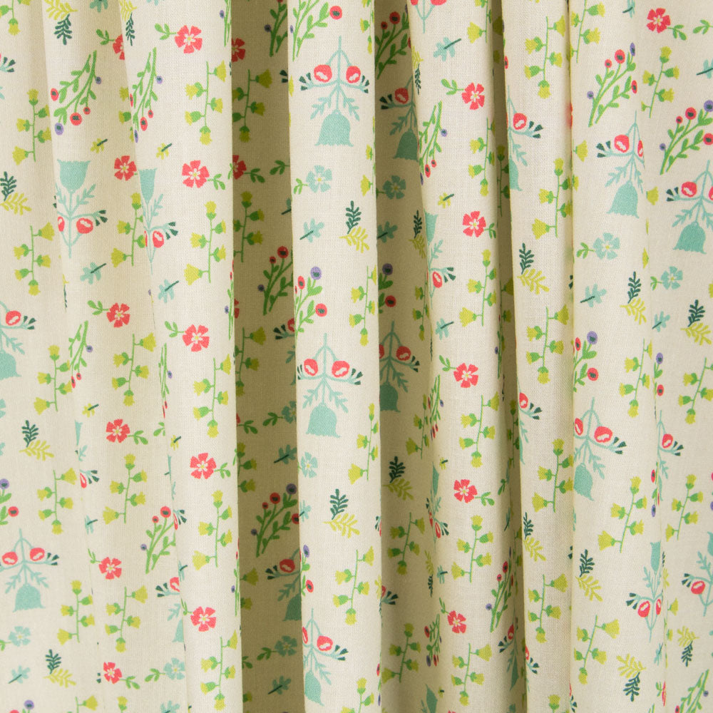 Algodão Popeline Ramos Verde - Ribes y Casals