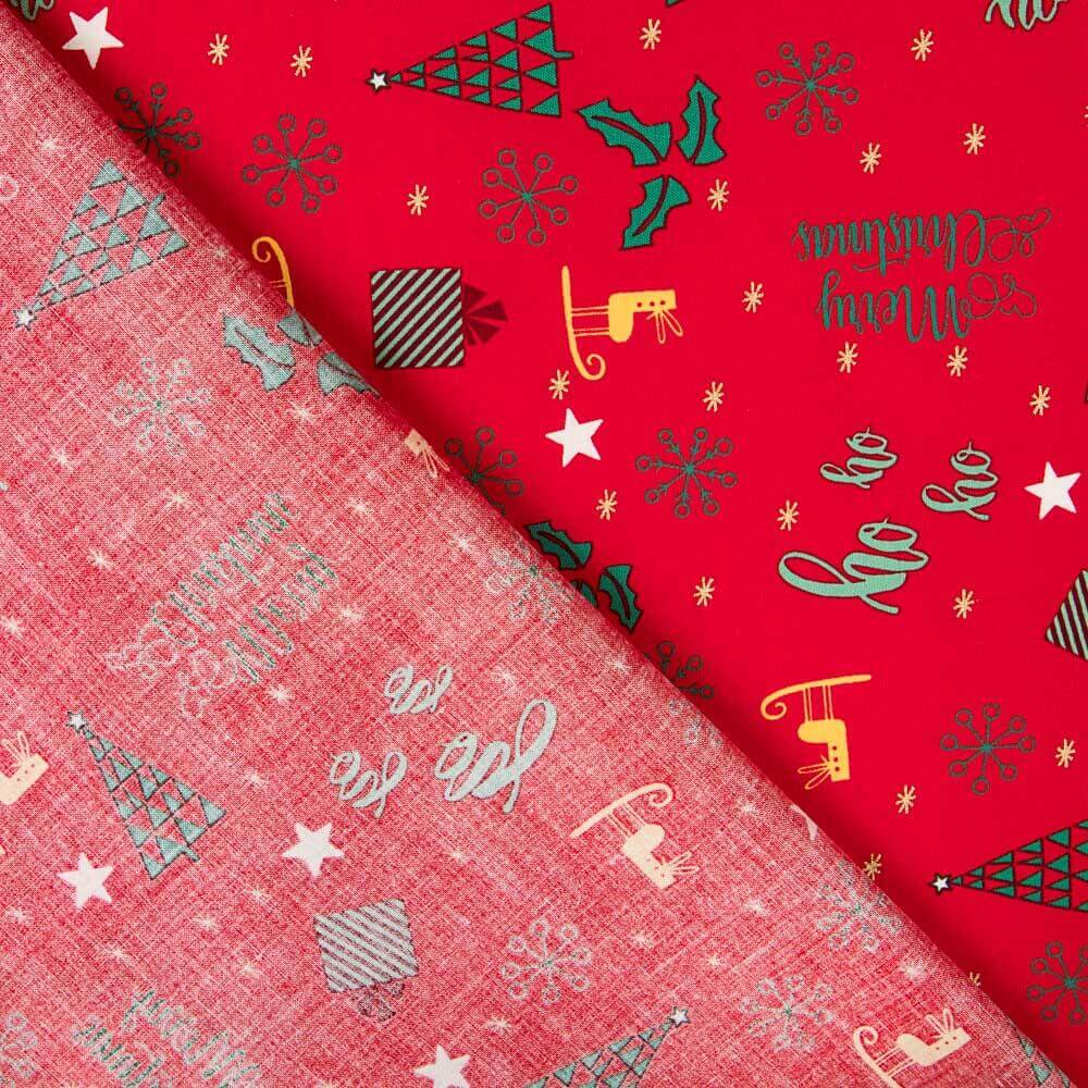 Algodão Feliz Natal Vermelho - Ribes y Casals