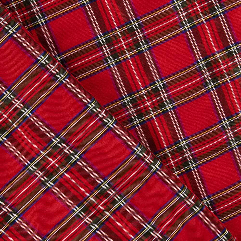 Tafetá Poliéster Tartan Vermelho - Ribes y Casals