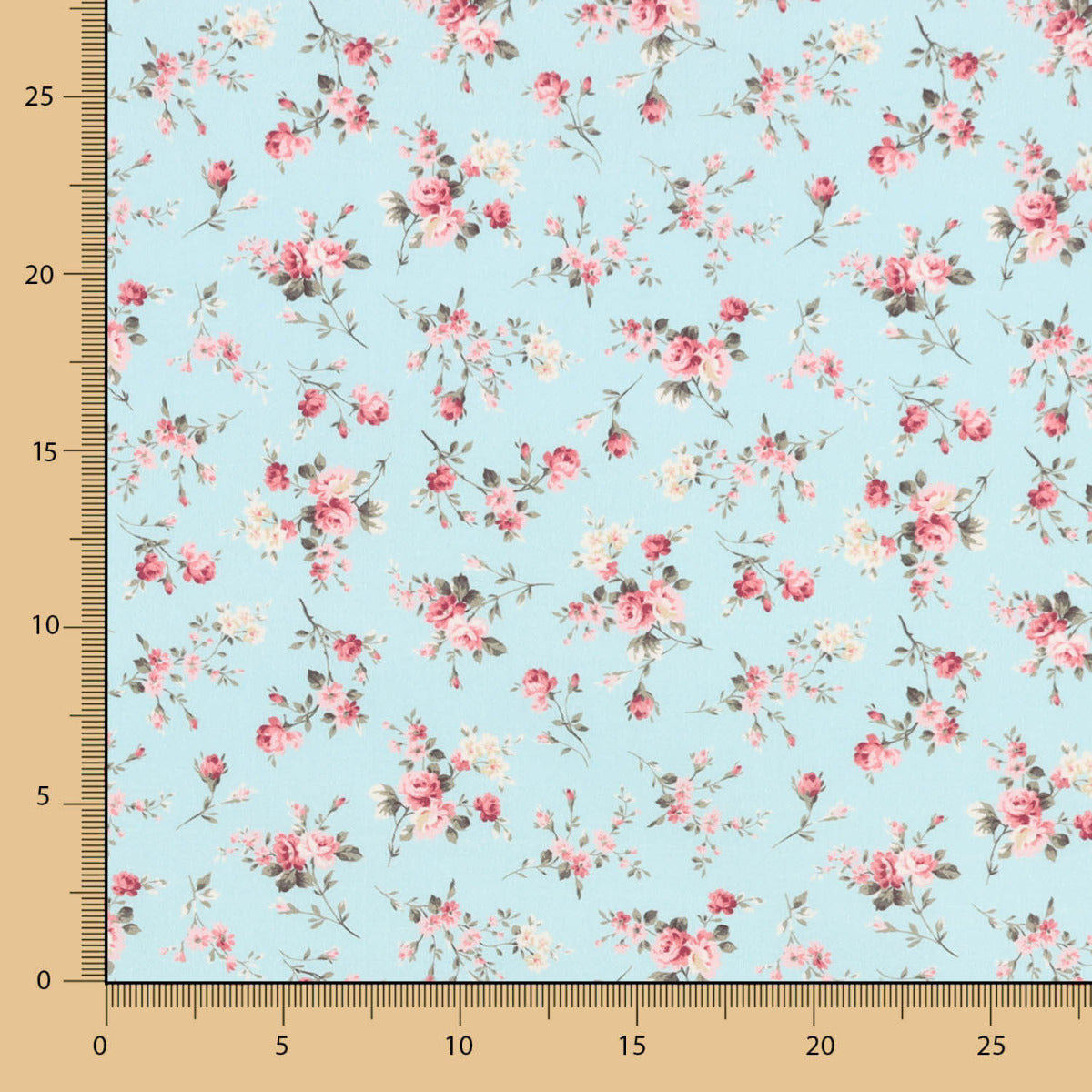 Tela Sábana Flores Verde Agua - Ribes y Casals