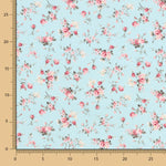 Tela Sábana Flores Verde Agua - Ribes y Casals