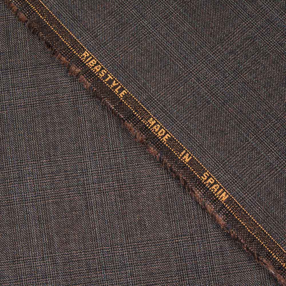 Tecido Alfaiate Rústico Xadrez Castanho - Ribes y Casals