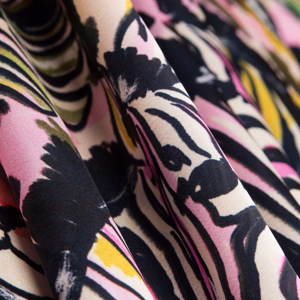 Cetim Poliéster Tigre Fúcsia - Ribes y Casals