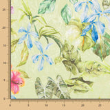 Jacquard Poliéster Pistachio Flores - Ribes y Casals