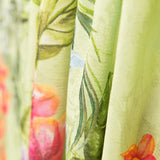 Jacquard Poliéster Pistachio Flores - Ribes y Casals