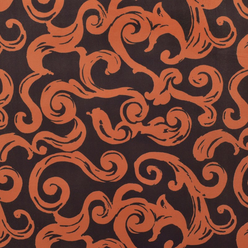 Tecido de Veludo Estampado Espiral Laranja - Ribes y Casals