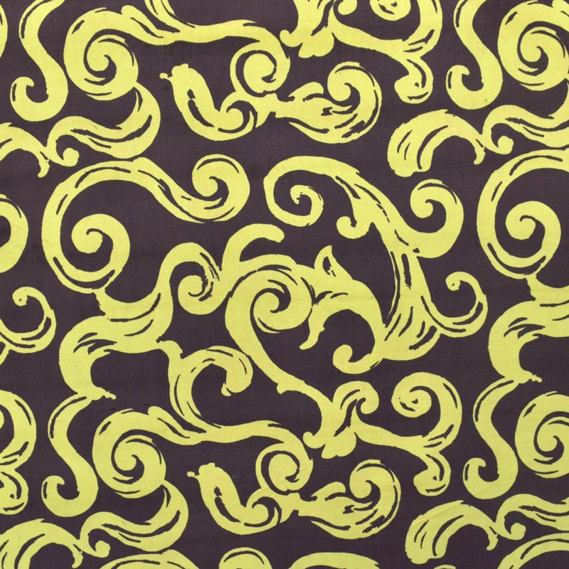 Tecido de Veludo Estampado Espiral Pistácio - Ribes y Casals