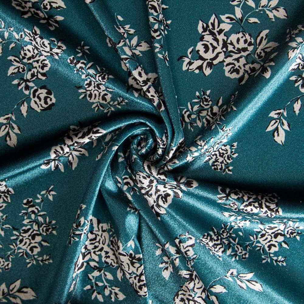Terciopelo Lycra Bouquet Canard - Ribes y Casals