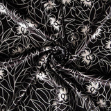 Terciopelo Lycra Flor Bicolor Negro - Ribes y Casals