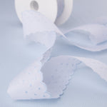 Tira de batista branco e azul 3cm - Ribes y Casals