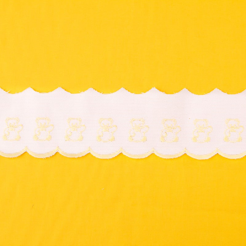 Tira de piquê branco amarelo 6,5cm - Ribes y Casals