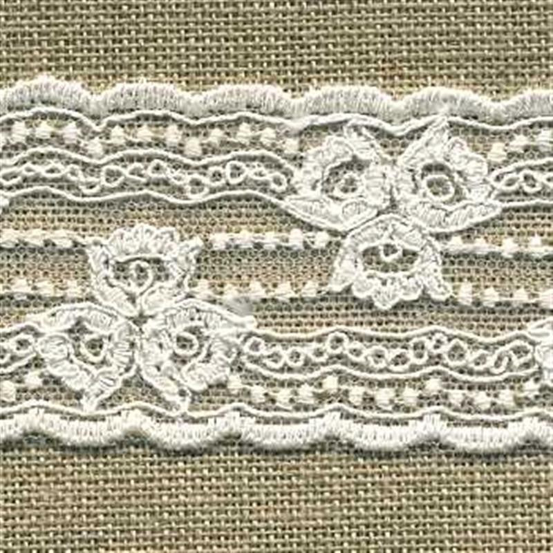 Tira de tule bordada 4cm - Ribes y Casals