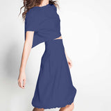 Tecido Cetim de Poliéster Azul Marinho - Ribes y Casals