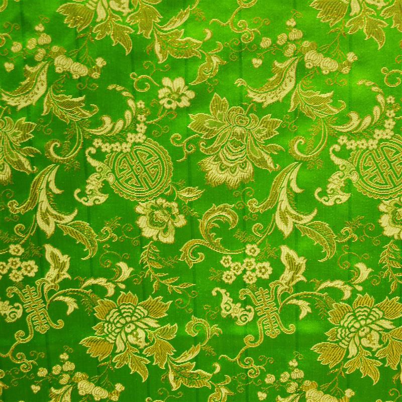 Topaz Brocado Flor fundo verde - Ribes y Casals